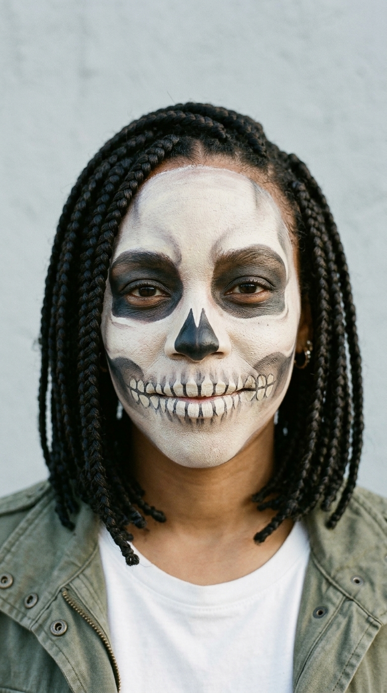 AI-generated skeleton makeup sample